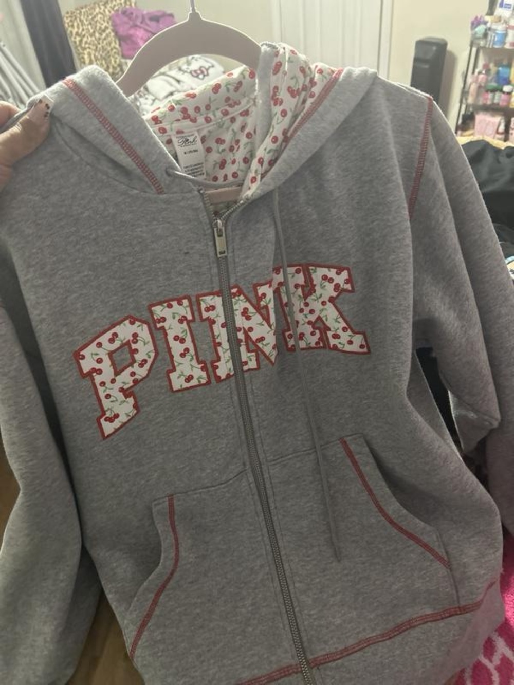 PINK Victoria's Secret X Frankie’s Bikinis Cherry Full Zip NWOT - Picture 6 of 7
